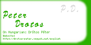 peter drotos business card